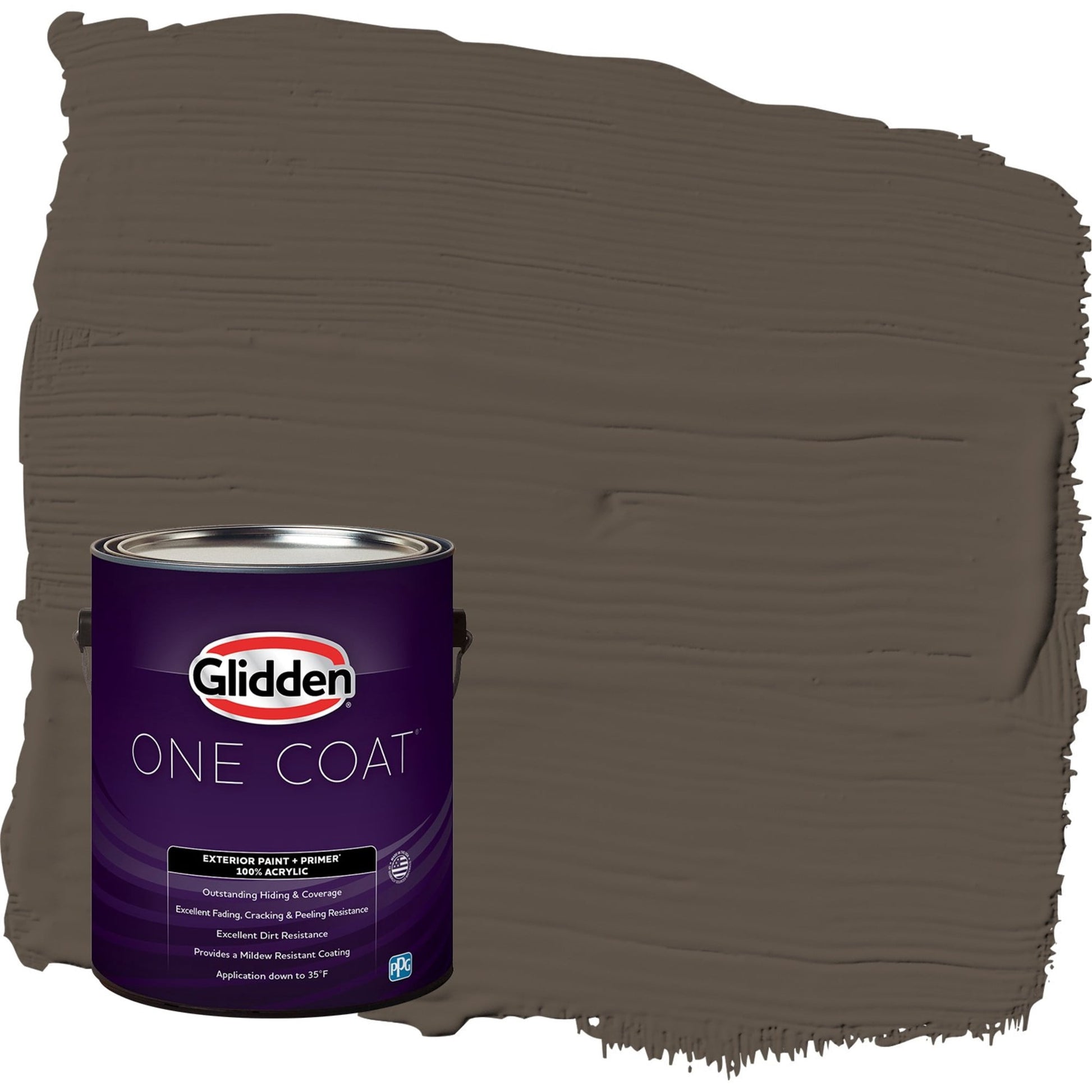 Glidden One Coat Cabin Fever / Brown Flat Interior Paint with Primer, 1 Gallon