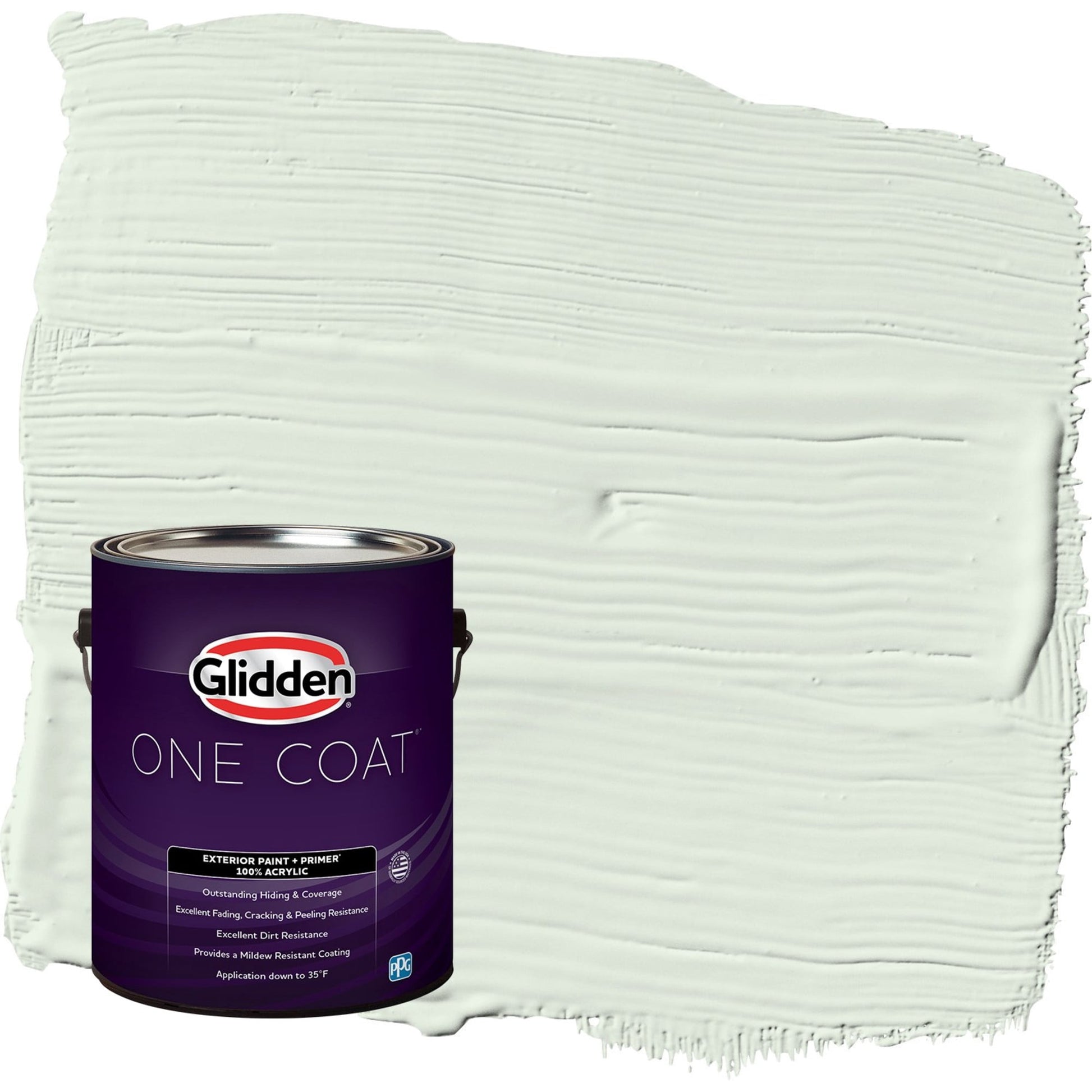 Glidden One Coat Cloudy Day / Green Satin Exterior Paint with Primer, 1 Gallon