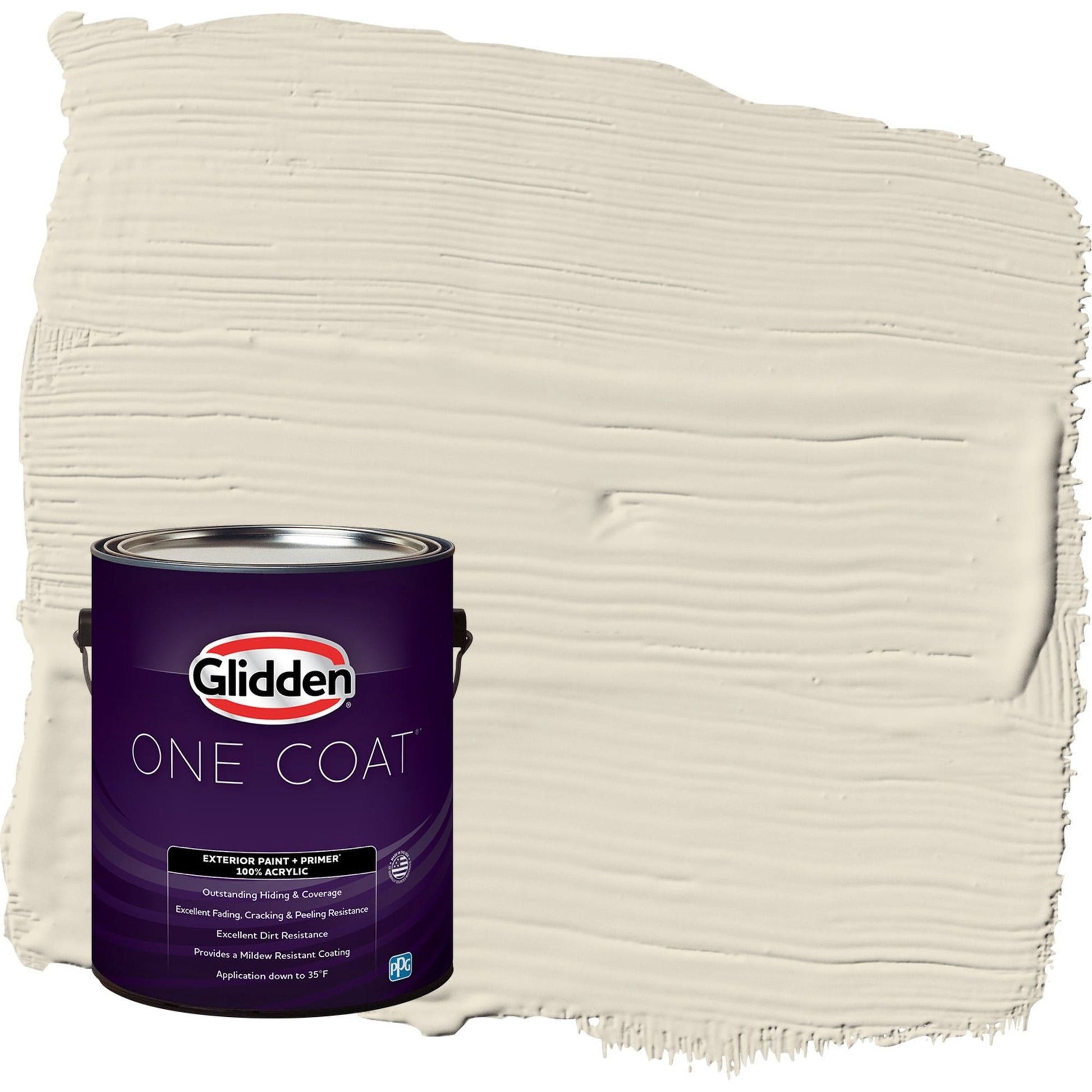 Glidden One Coat Antique White / Off White Semi-Gloss Exterior Paint with Primer, 1 Gallon