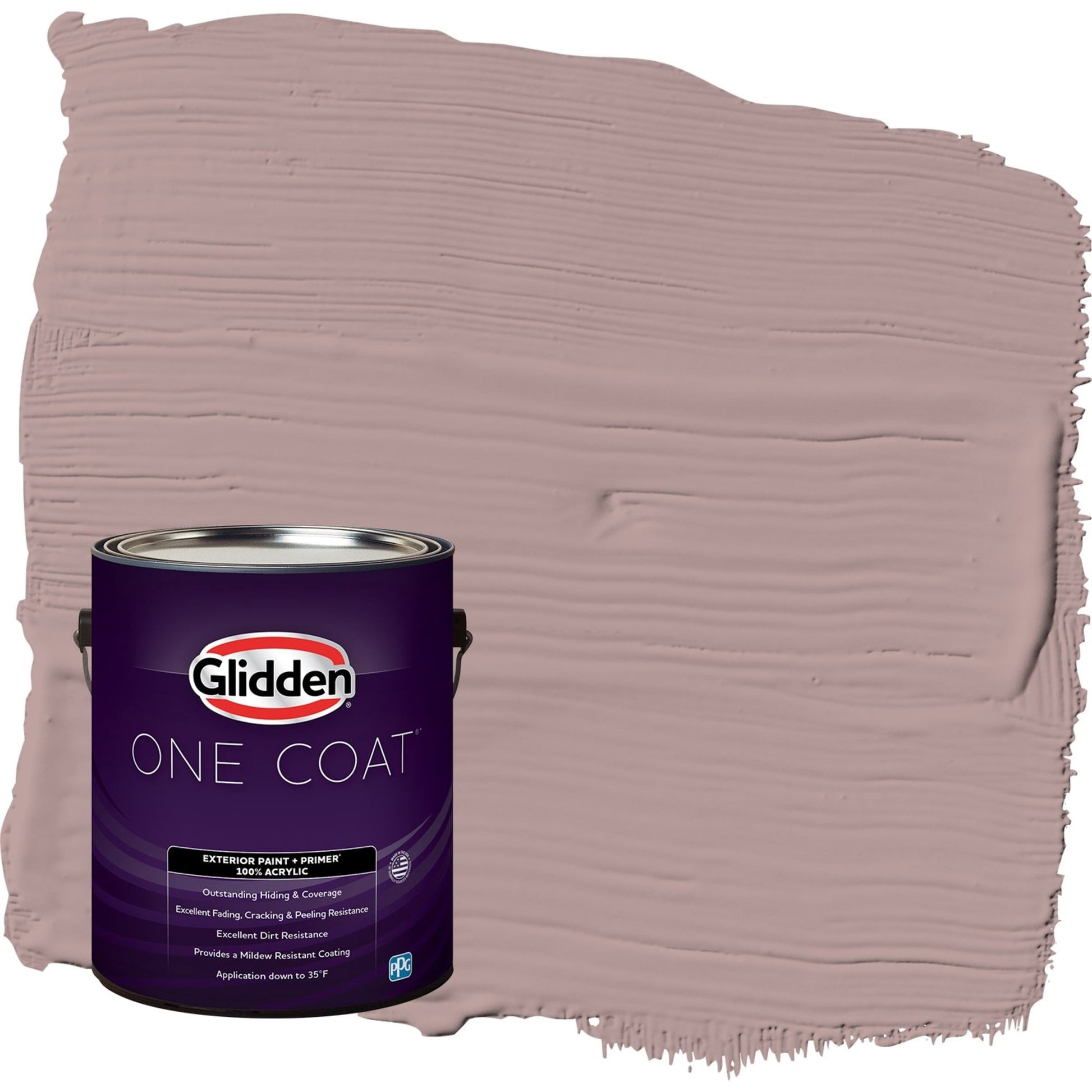 Glidden One Coat Tawny Mushroom / Pink Semi-Gloss Exterior Paint with Primer, 1 Gallon