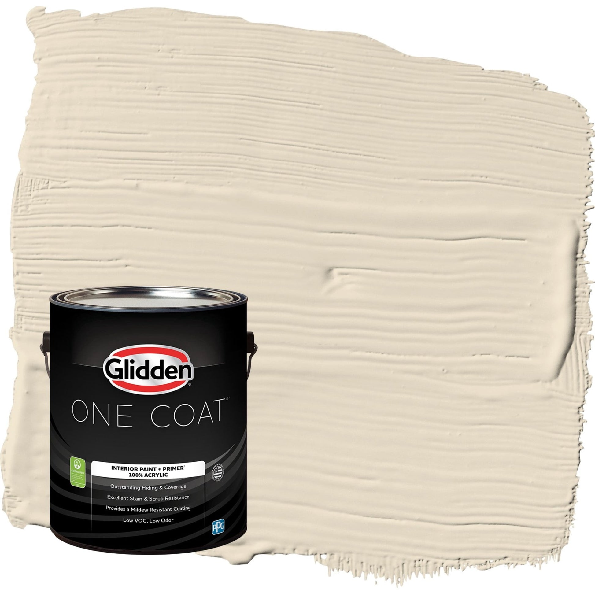 Glidden One Coat Bone White / Beige Eggshell Interior Paint with Primer, 1 Gallon