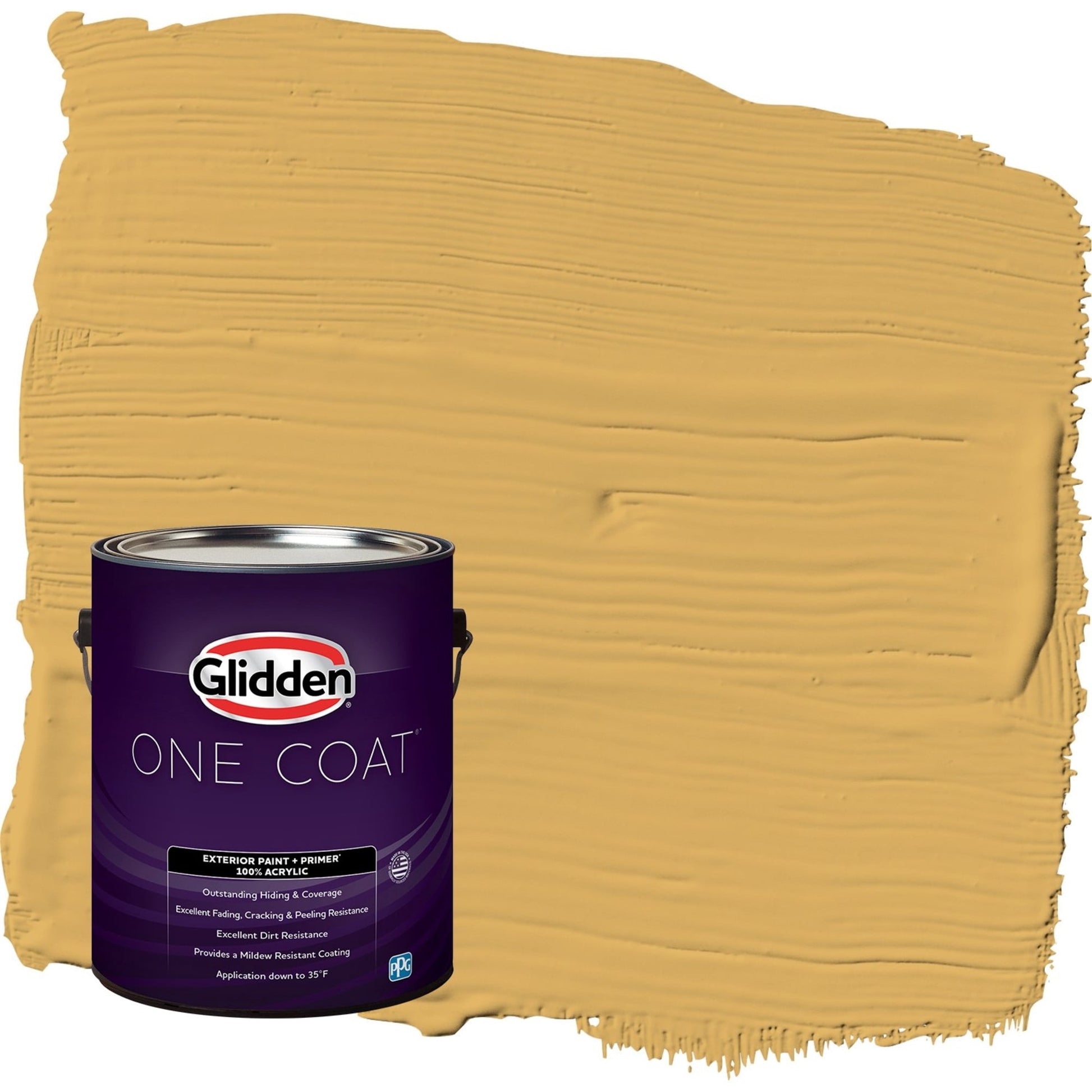 Glidden One Coat Butterscotch Bliss / Yellow Semi-Gloss Interior Paint with Primer, 1 Gallon