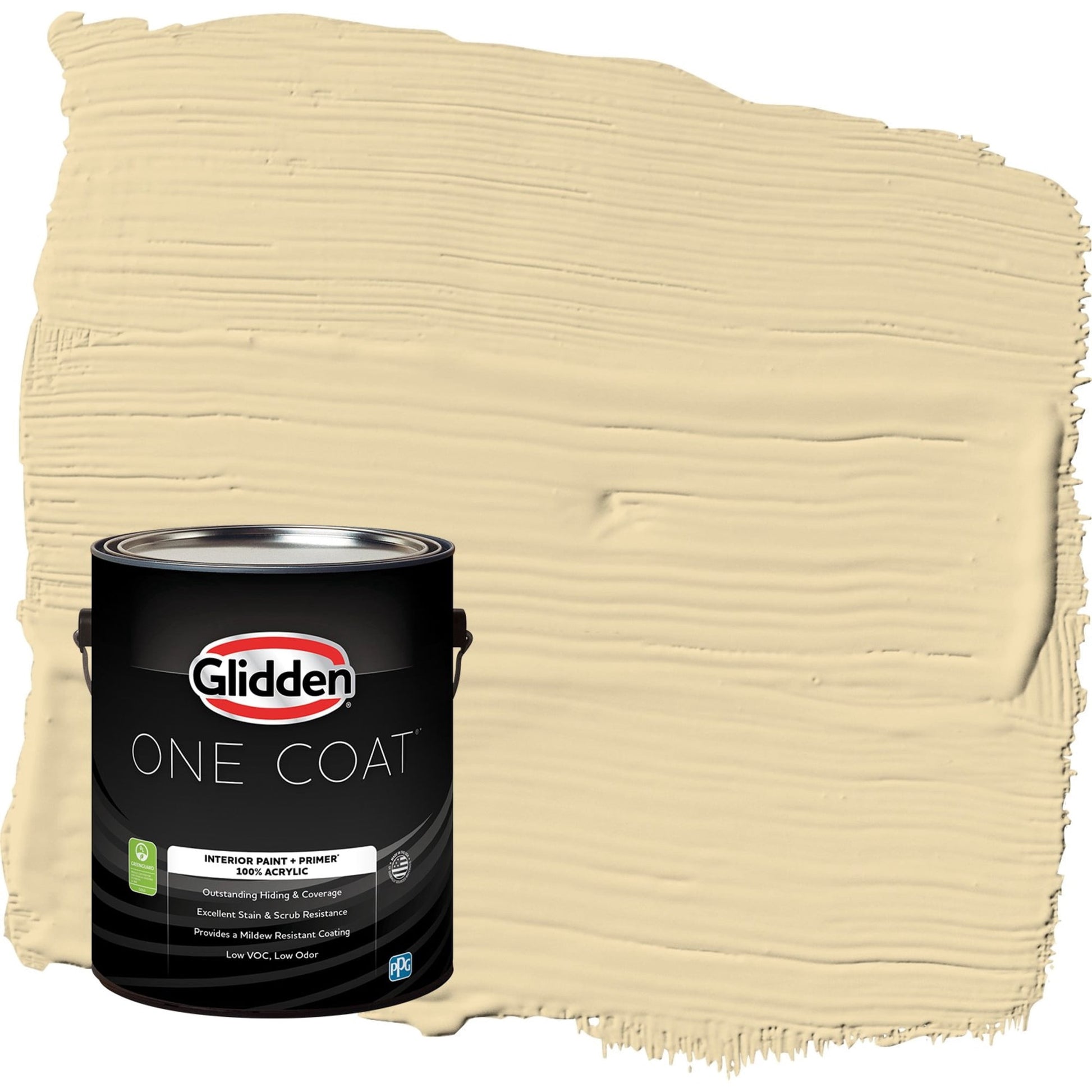 Glidden One Coat Caramelized Pears / Yellow Flat Interior Paint with Primer, 1 Gallon