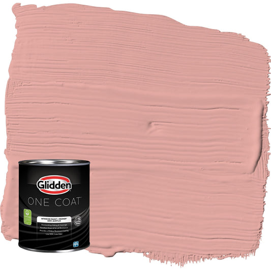 Glidden One Coat Coral Cove / Orange Flat Interior Paint with Primer, 1 Quart