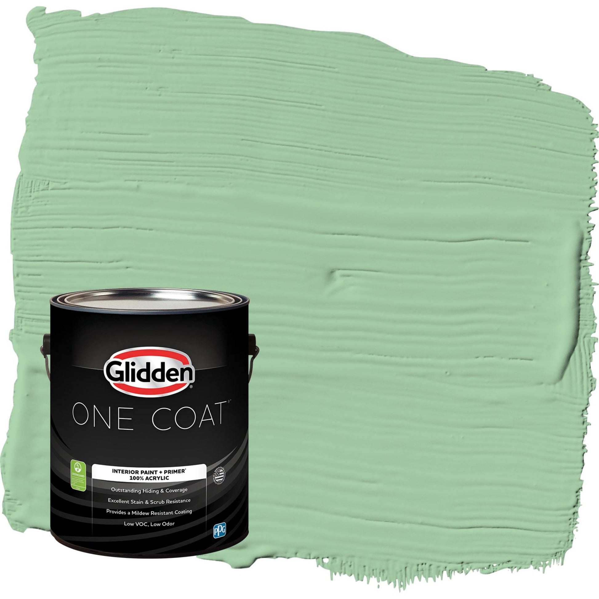 Glidden One Coat French Market / Green Semi-Gloss Interior Paint with Primer, 1 Gallon