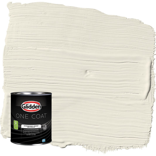 Glidden One Coat Interior Paint and Primer, Off White / White, 1 Quart, Flat