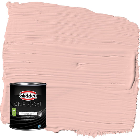 Glidden One Coat Peach Ash / Orange Flat Interior Paint with Primer, 1 Quart
