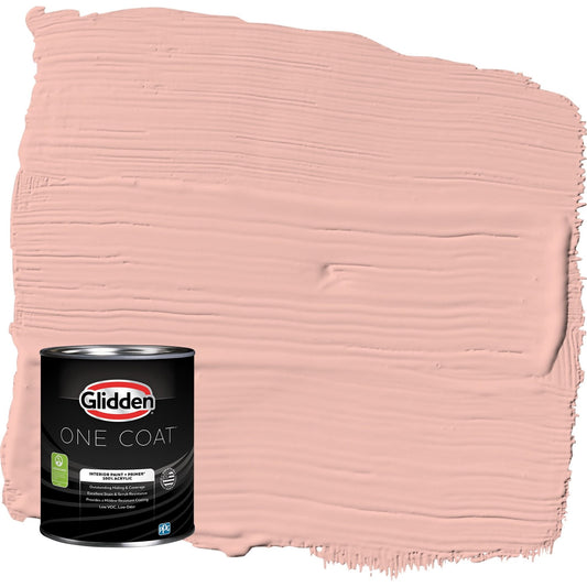 Glidden One Coat Peach Beige / Red Semi-Gloss Interior Paint with Primer, 1 Quart