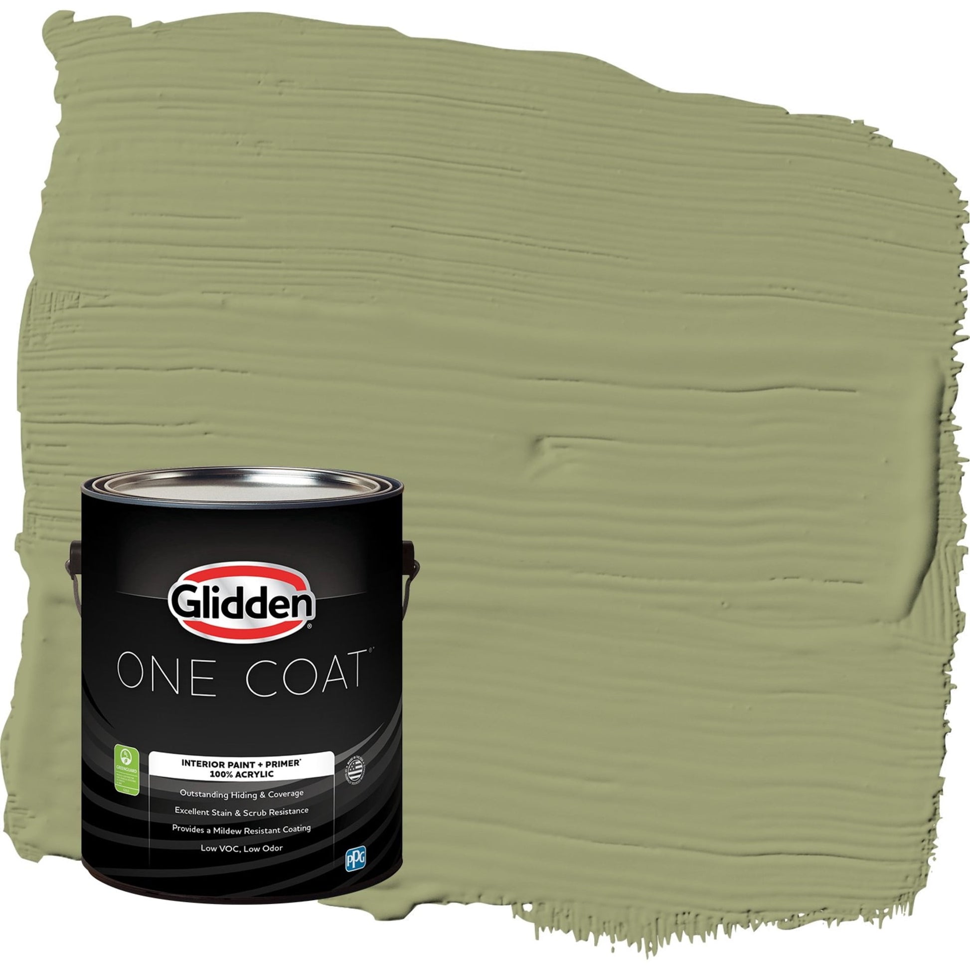 Glidden One Coat Pine Trail / Green Eggshell Interior Paint with Primer, 1 Gallon