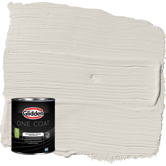 Glidden One Coat Silent Smoke / Beige Flat Interior Paint with Primer, 1 Quart