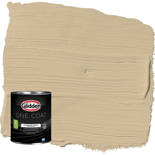 Glidden One Coat Spiced Vinegar / Beige Semi-Gloss Interior Paint with Primer, 1 Quart