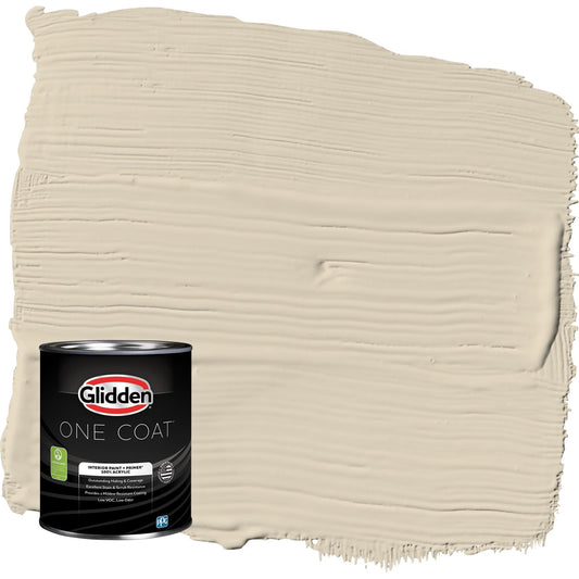 Glidden One Coat Toasted Almond / Beige Flat Interior Paint with Primer, 1 Quart