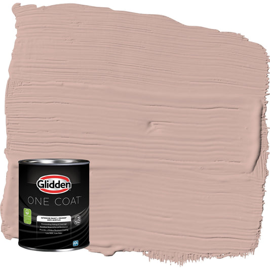 Glidden One Coat Velveteen Crush / Pink Flat Interior Paint with Primer, 1 Quart