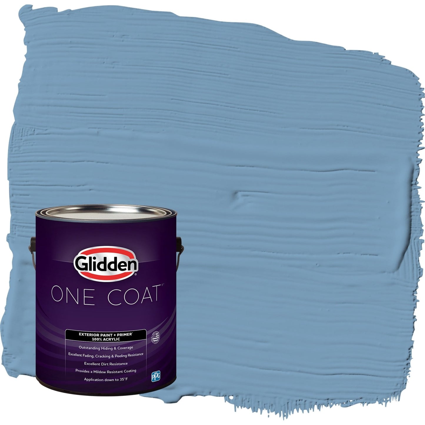 Glidden One Coat Walden Pond / Blue Flat Interior Paint with Primer, 1 Gallon