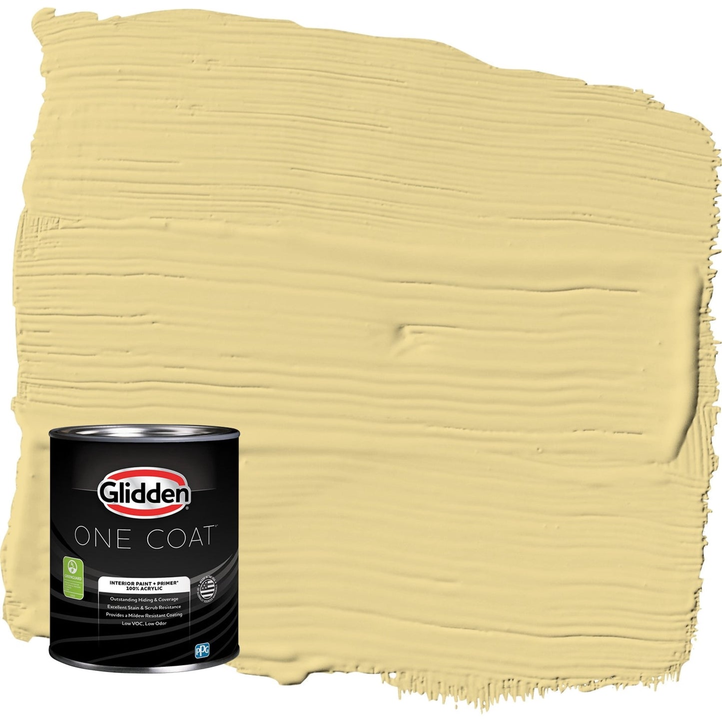 Glidden One Coat Interior Paint and Primer, Wayward Wind / Yellow, 1 Quart, Semi-Gloss