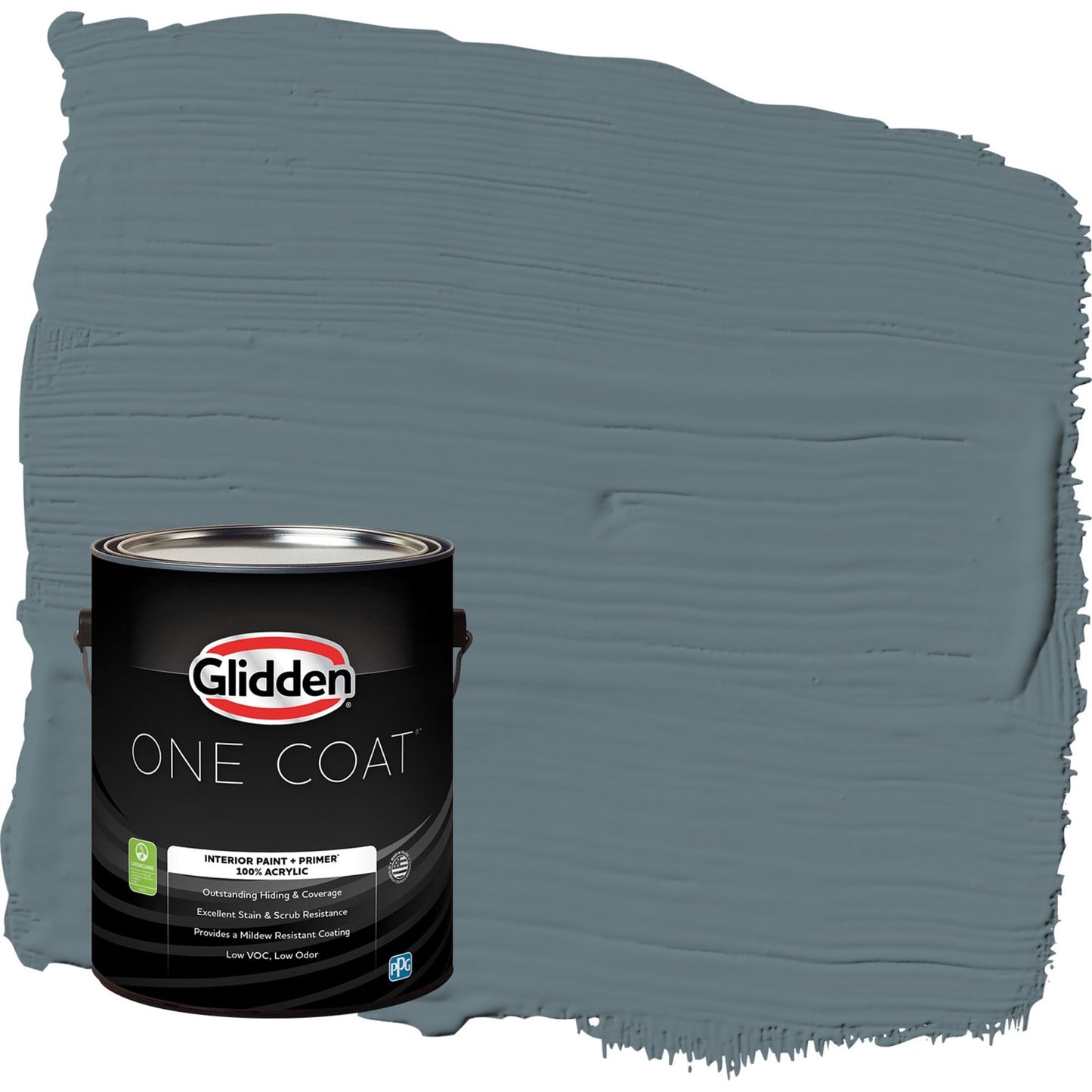 Glidden One Coat Night Rendezvous / Blue Flat Interior Paint with Primer, 1 Gallon
