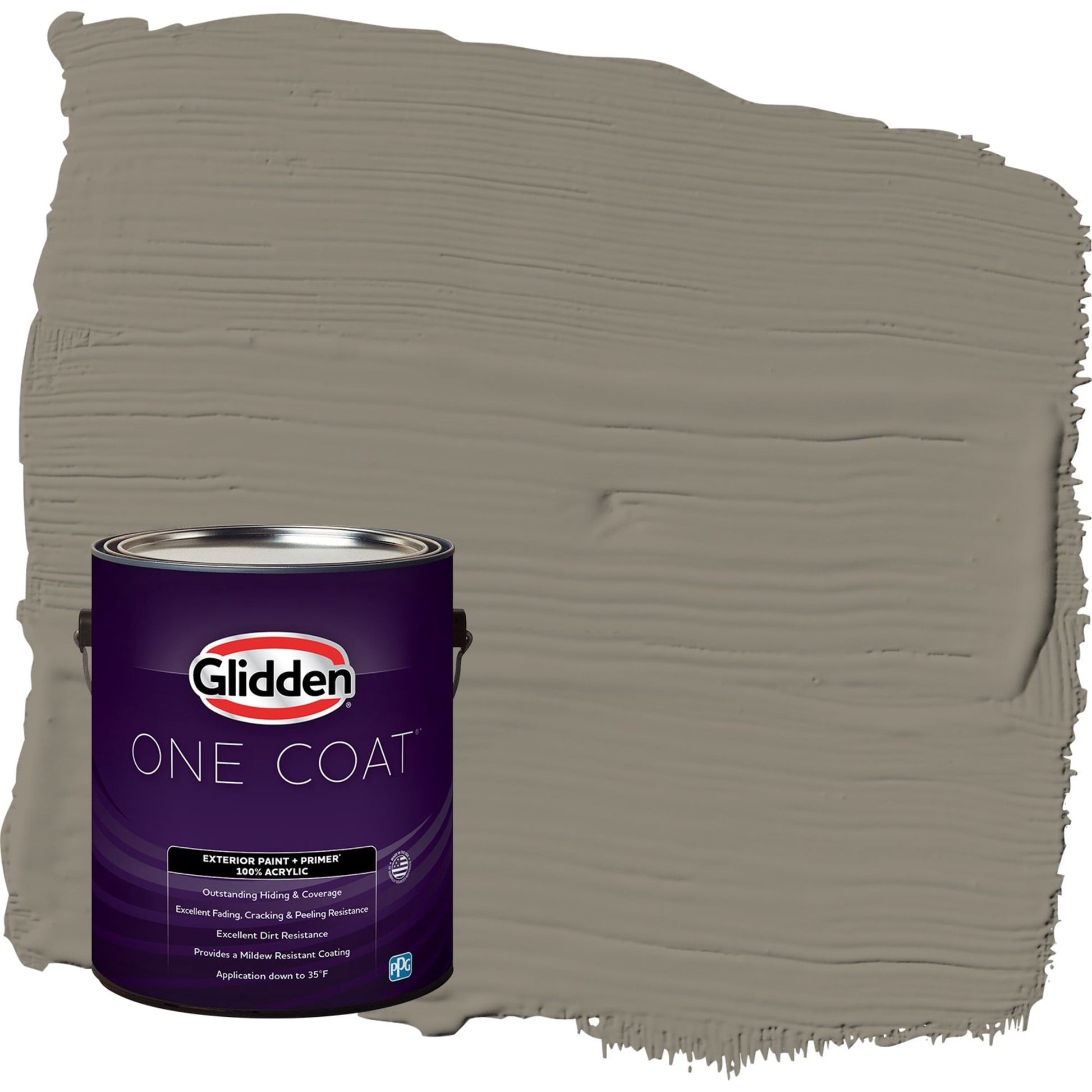 Glidden One Coat Roller Coaster / Tan Satin Exterior Paint with Primer, 1 Gallon