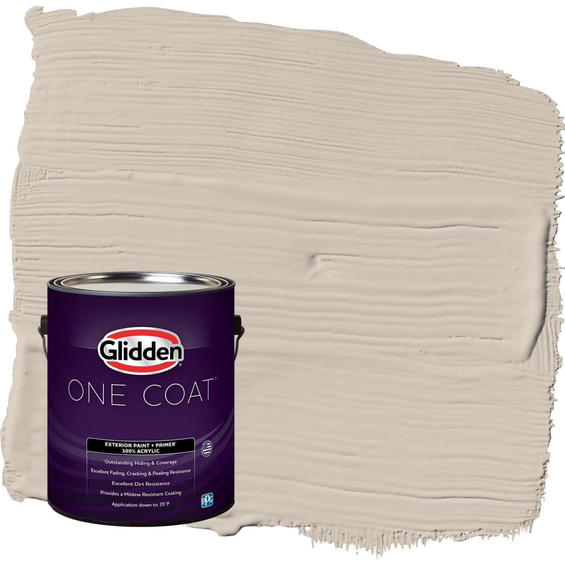 Glidden One Coat Synchronicity / Gray Satin Exterior Paint with Primer, 1 Gallon