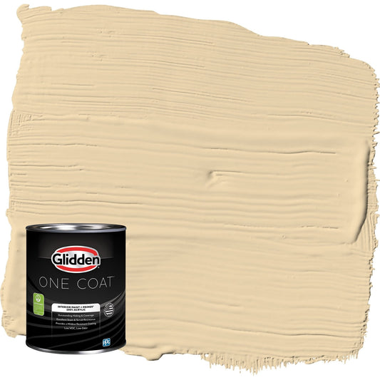 Glidden One Coat Tuscan Bread / Beige Eggshell Interior Paint with Primer, 1 Quart