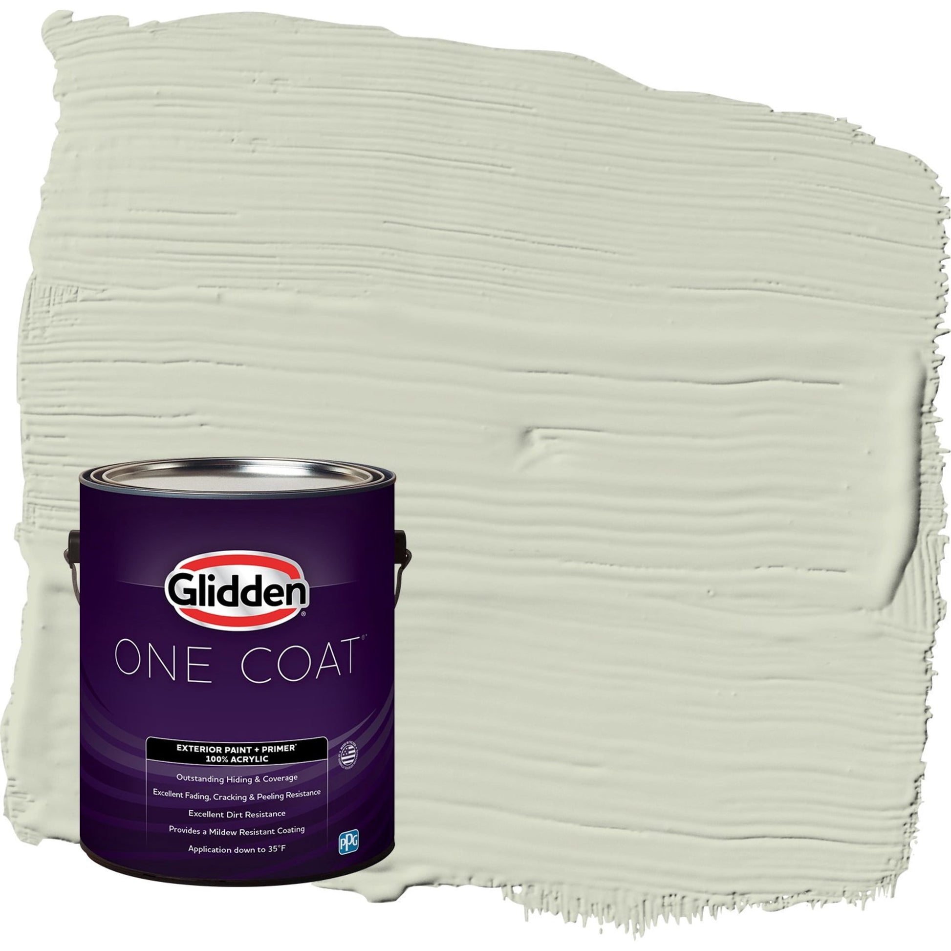 Glidden One Coat White Sage / Green Satin Exterior Paint with Primer, 1 Gallon