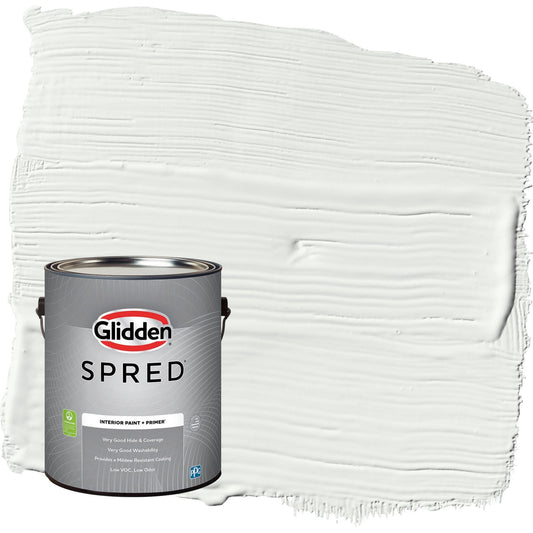 Glidden Spred Pacific Pearl / Off-White Flat Interior Paint with Primer, 1 Gallon
