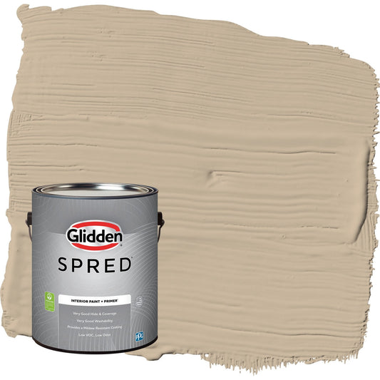 Glidden Spred Best Beige / Beige, Flat Interior Paint with Primer, 1 Gallon