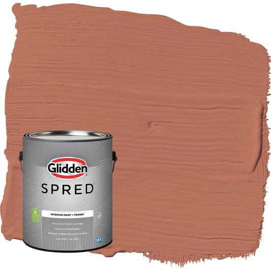 Glidden Spred Crushed Cinnamon / Orange, Flat Interior Paint with Primer, 1 Gallon