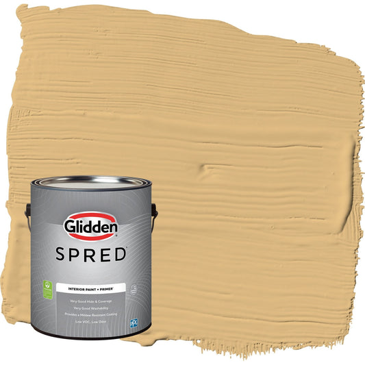Glidden Spred Honey Bunny / Yellow, Flat Interior Paint with Primer, 1 Gallon