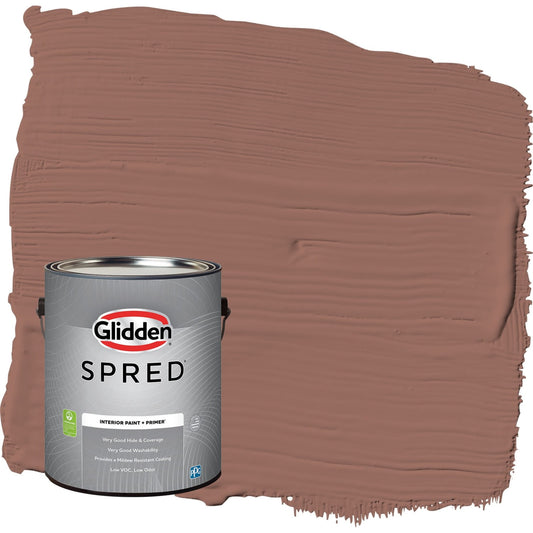 Glidden Spred Safari Brown / Brown Eggshell Interior Paint with Primer, 1 Gallon