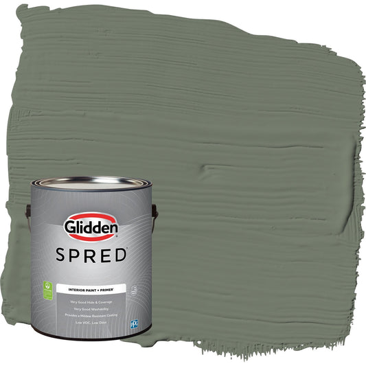 Glidden Spred Thyme Green / Green, Semi-Gloss Interior Paint with Primer, 1 Gallon