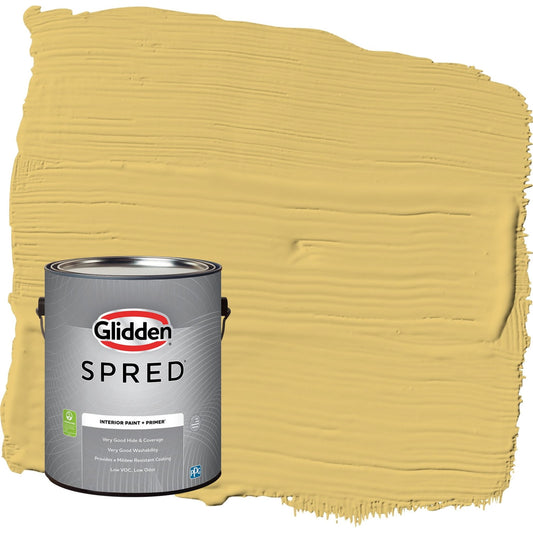 Glidden Spred Tropical Siesta / Yellow, Eggshell Interior Paint with Primer, 1 Gallon