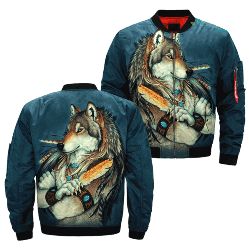 Golden Feather Native Bomber Jacket