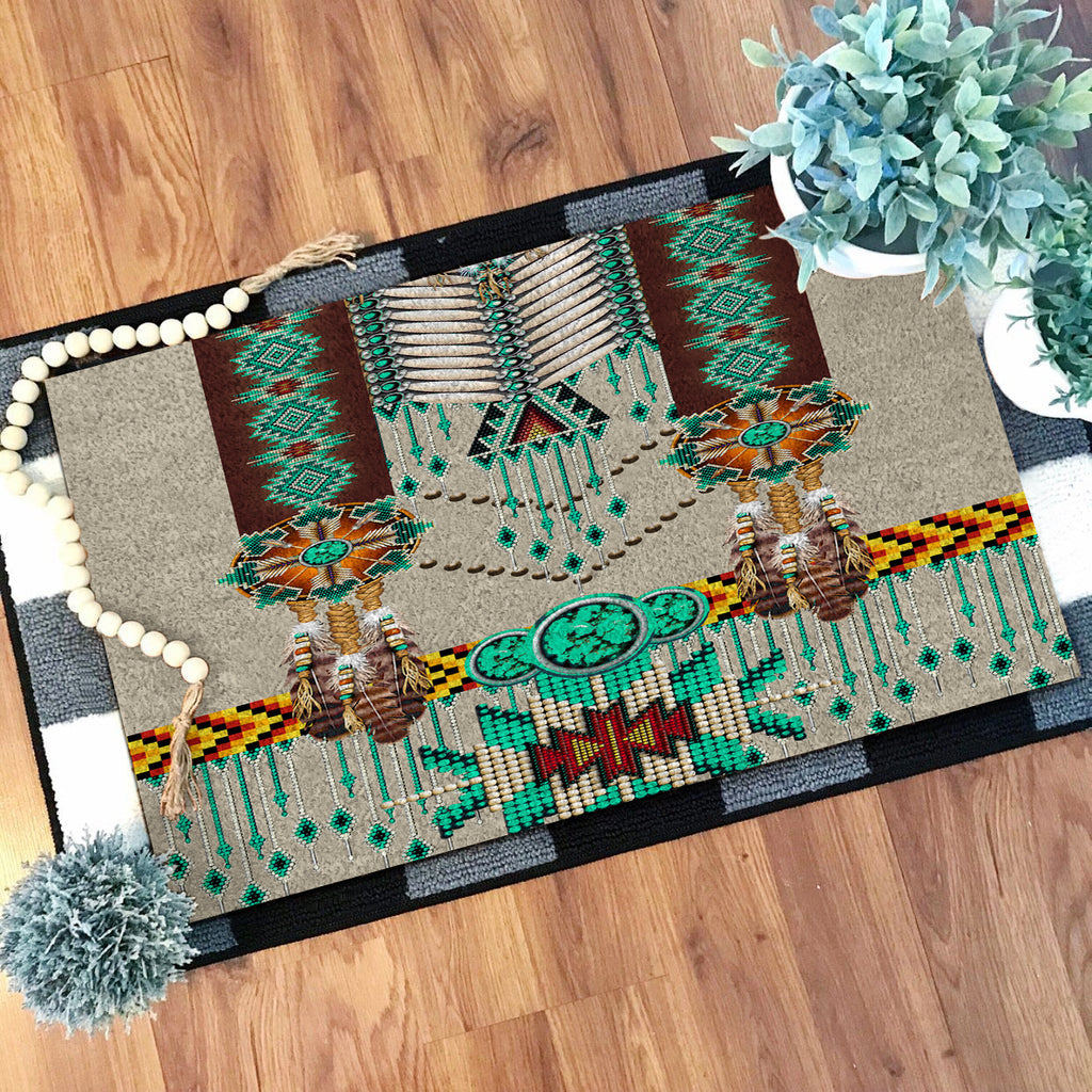 Green Pattern Breastplate Native Doormat