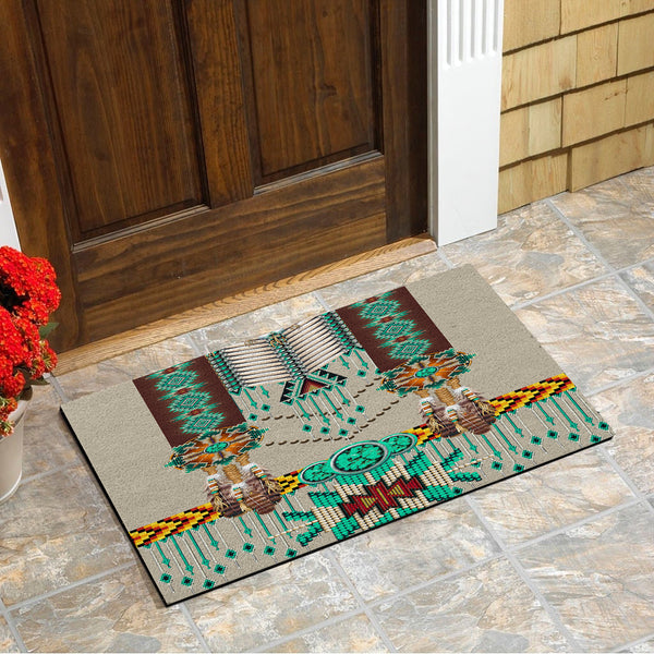 Green Pattern Breastplate Native Doormat