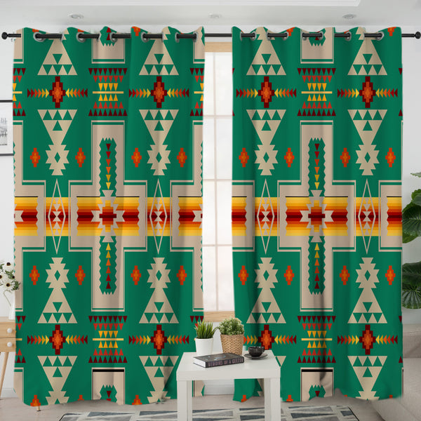 Green Purple Design Native Living Room Curtain