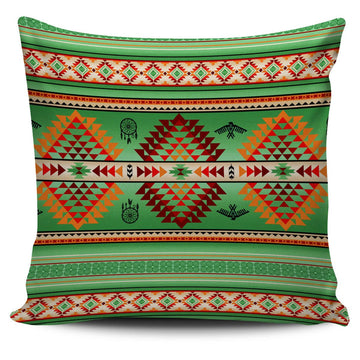 Green Thunderbirds Dreamcatcher Native American Pillow Covers