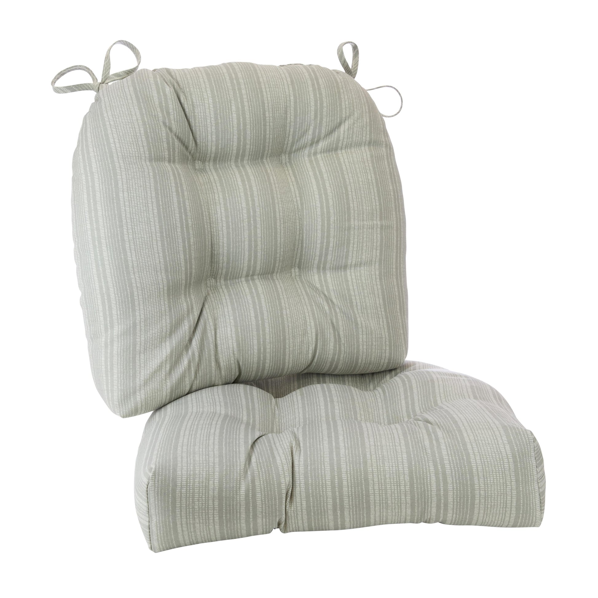 Gripper Non Slip 15" x 16" Boardwalk Stripe Chair Cushion, Set of 2