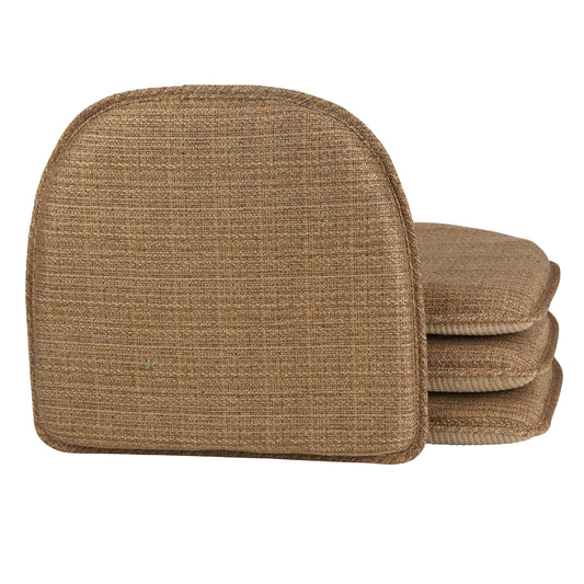 Gripper Non-slip 15" x 16" Kahuna Oak Brown Chair Cushion, Set of 4