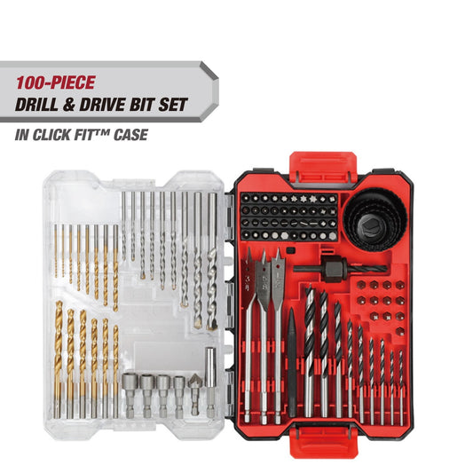 Hyper Tough 100-Piece Drill and Drive Tool Set in Click Fitâ„¢ Case