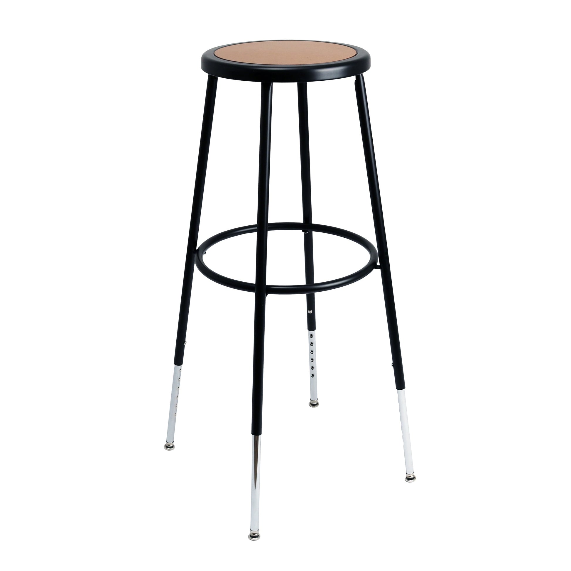 Hampden Furnishings Felix Collection Height Adjustable 32-39 Inch Steel Stool, Black, AssemblyReady