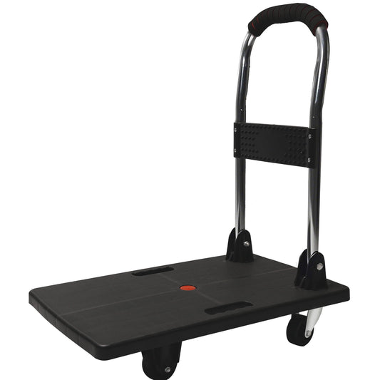 Alvantor Folding Hand Truck 200LB Capacity, Portable Platform Dolly Cart, Black