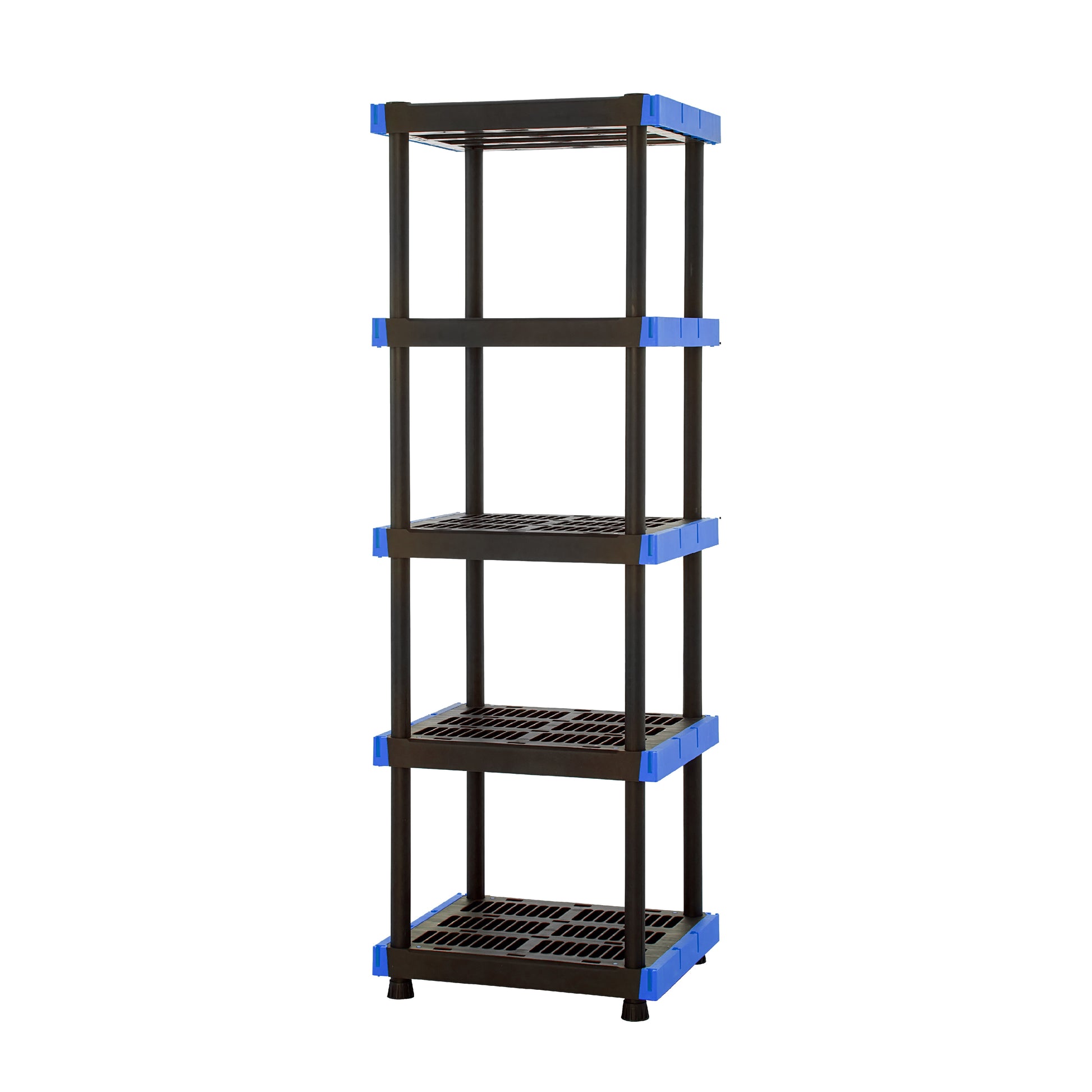 Hart Estante de Almacenamiento de PlÃ¡stico de 5 Repisas, 24" An x 20" Pr x 72" Al, Soporta hasta 500 lb de Capacidad Total, Negro y Azul