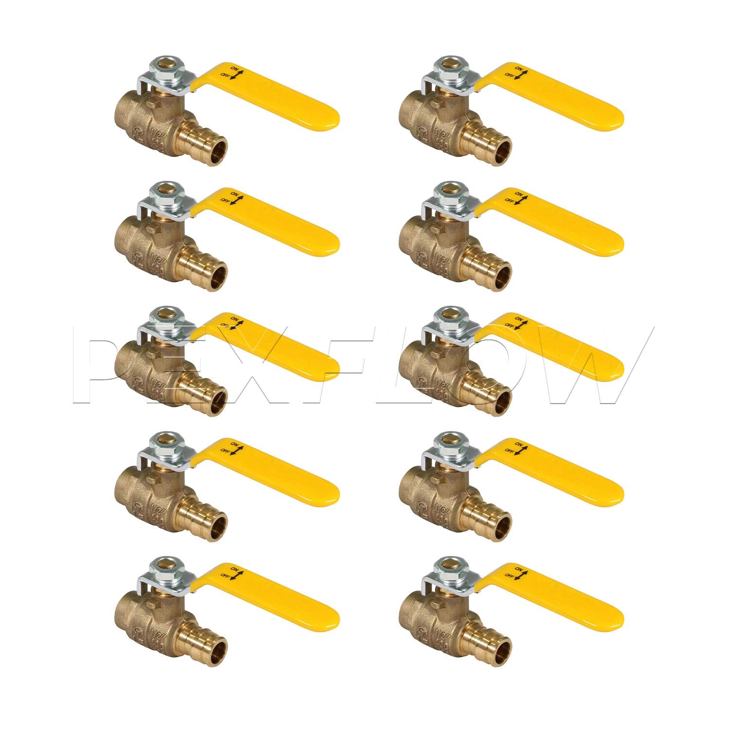 Heavy Duty Brass Full Port PEX Ball Valve with 3/4 in. SWT x 3/4 in. PEX Connections (10 Pack)