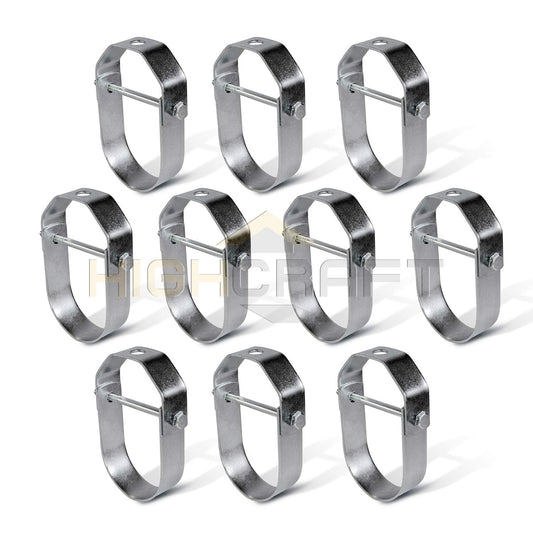 Highcraft 1-1/2 in. Clevis Hanger for Vertical Pipe Support in Light Duty Electro Galvanized Steel (10-Pack)