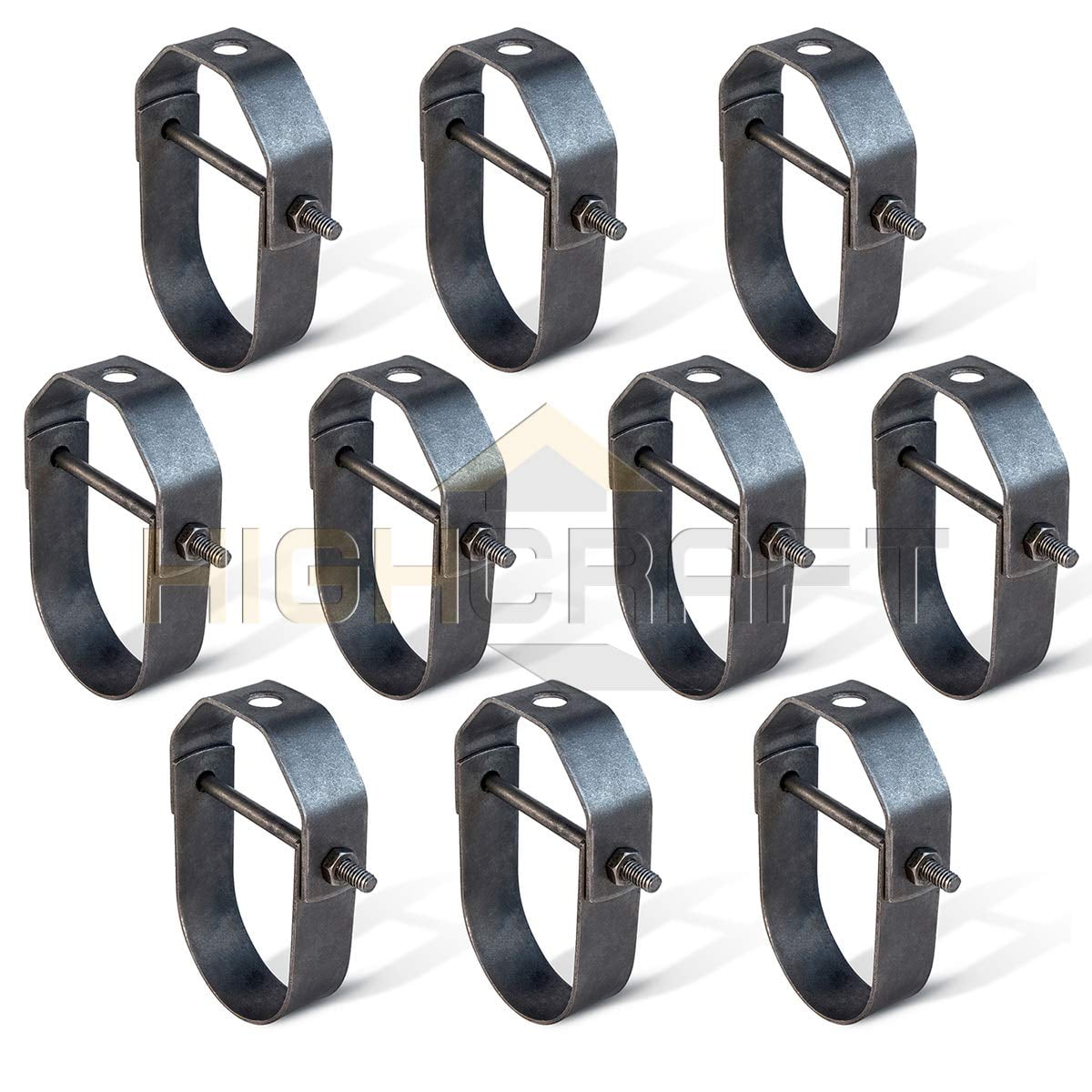 Highcraft 1-1/4 in. Clevis Hanger for Vertical Pipe Support in Light Duty Uncoated Steel (10-Pack)