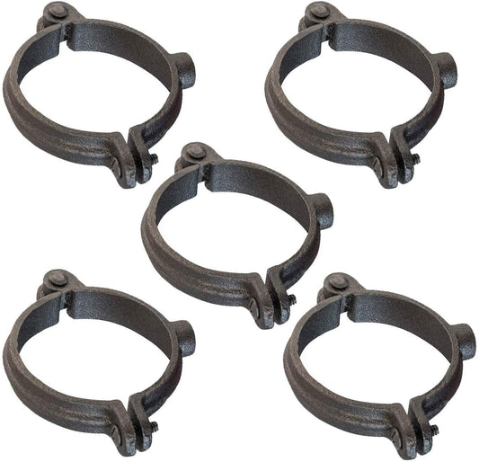 Highcraft Hinged Split Ring Pipe Hanger, 2-1/2 in. Malleable Iron Extension Hanger with 7/8 in. Threaded Rod Fitting for Suspending Tubing (5 Pack)