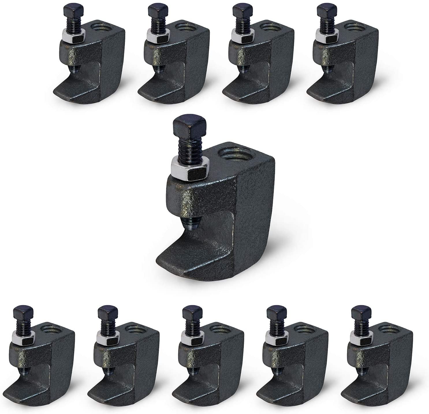 Highcraft Junior Beam Clamp for 1/2 in. Threaded Rod, Uncoated Steel (10-Pack)
