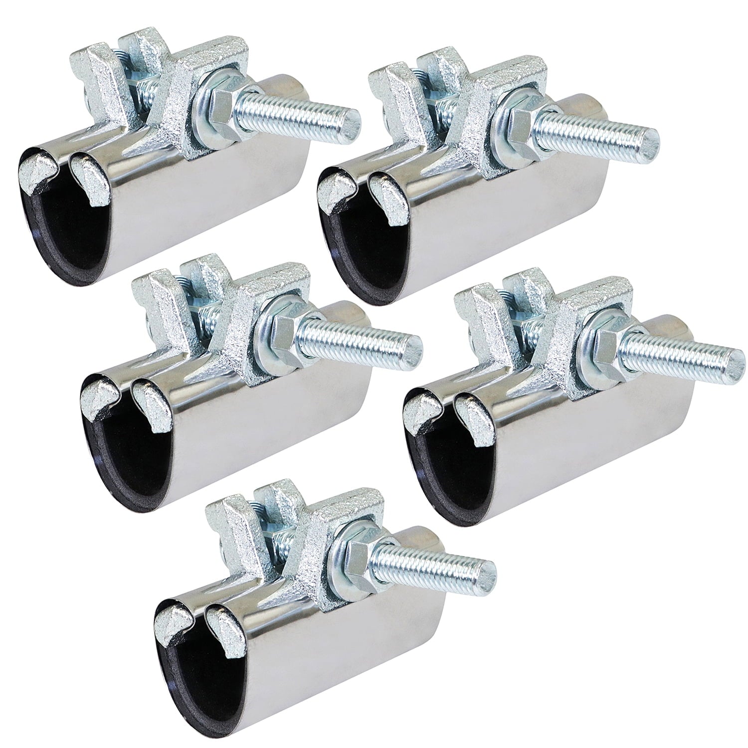 Highcraft Pipe Repair Clamp 1" One Bolt, 3" Long Stainless Steel (5 Pack)