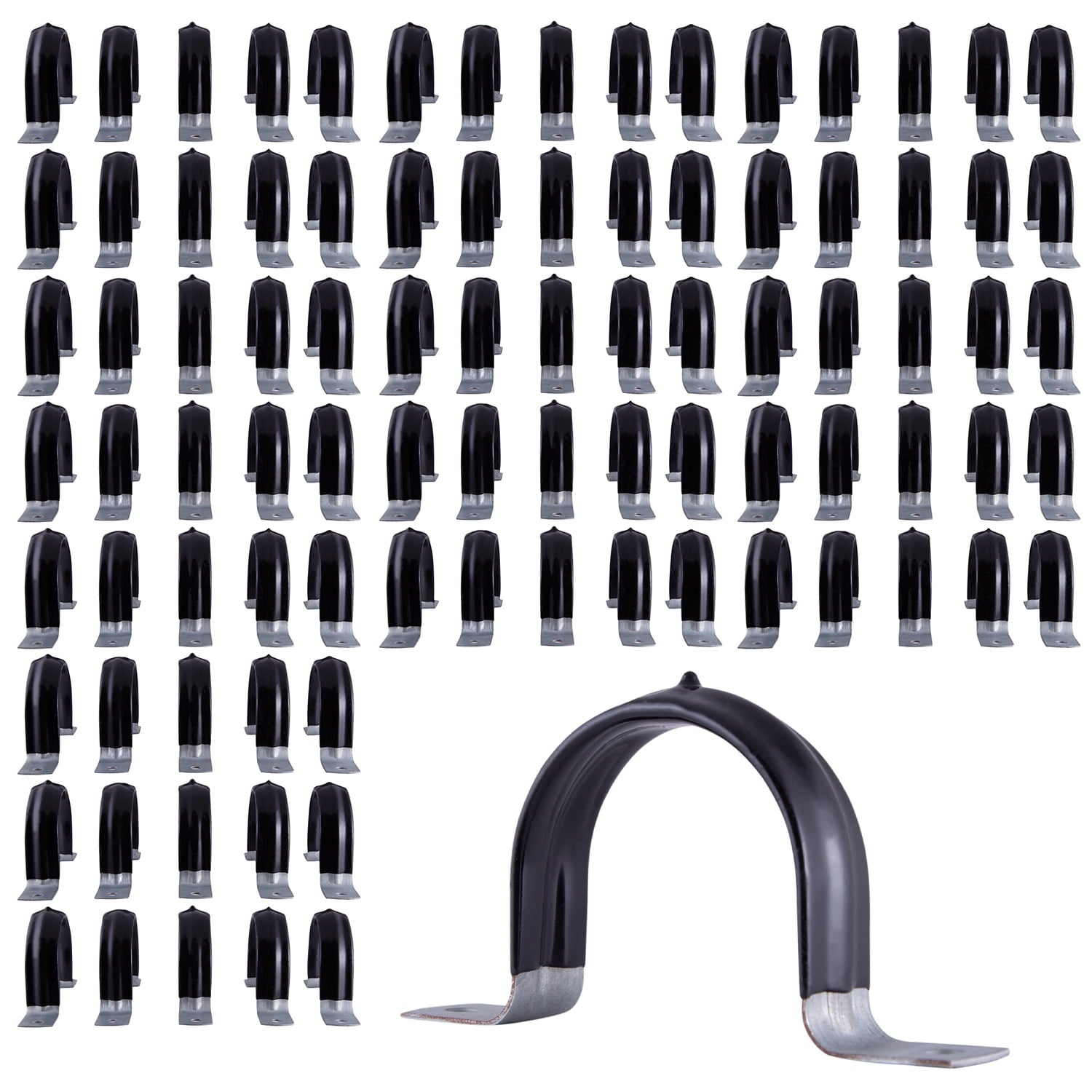 Highcraft Pipe Strap U Bracket, 3/4" w/ Plastic Coated, Galvanized- 100 Pk