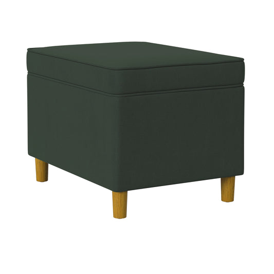 HomePop Dinah Storage Ottoman, Loden Green Velvet
